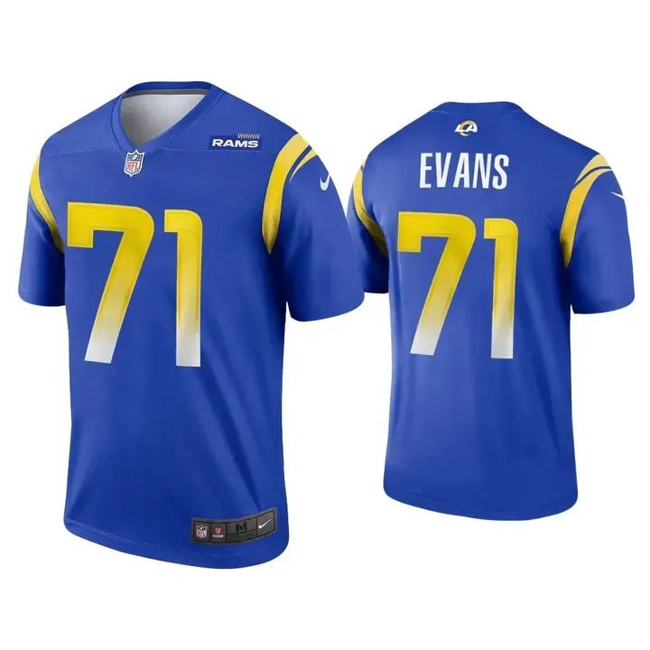 Men Los Angeles Rams #71 Bobby Evans Nike Royal Legend NFL Jersey